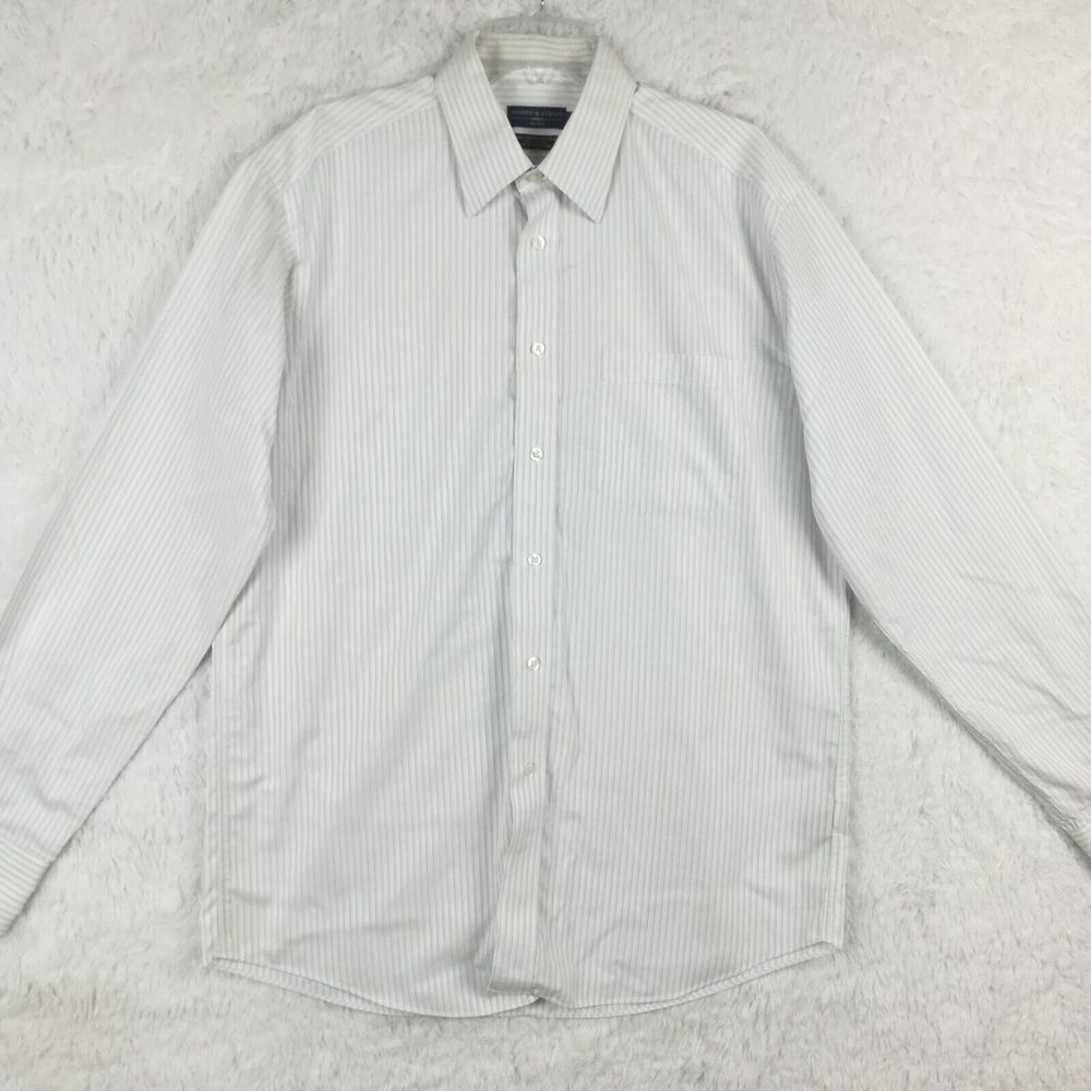 Joseph & Lyman Mens Shirt Single Needle Tailor Non-Iron Button Up White 16 36 37